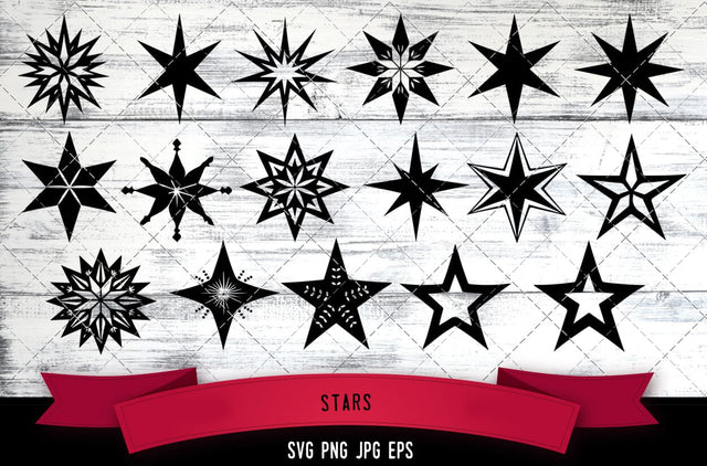 Stars Vector Bundle - JPG, SVG, PNG, EPS - Digital Download with Commercial License for Cricut, Silhouette, Scan N Cut Crafting SVG Loveleen Kaur 