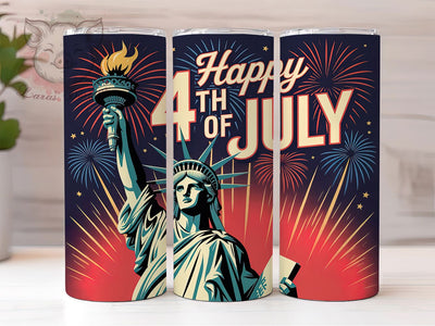 Statue Liberty Patriotic 20oz Tumbler, USA Flag Wrap, Sublimation Gift, Patriotic Mug, 20oz Tumbler Design, Statue of Liberty Graphic, American Pride Theme Sublimation Lara' s Designs 