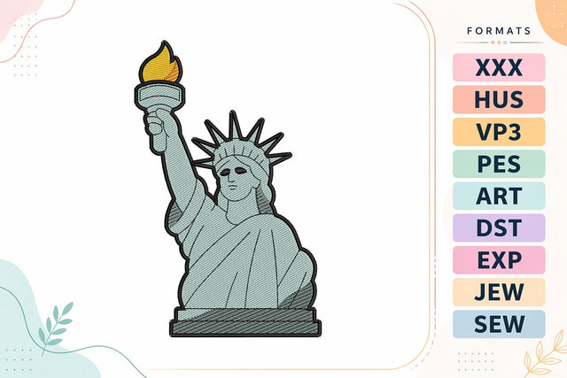 Statue of Liberty 4th of July Patriotic Embroidery Design Embroidery/Applique DESIGNS sg embroidery 