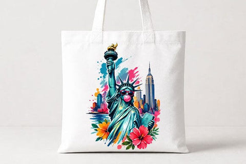 Statue of Liberty PNG Colorful Floral Sublimation PNG Digital Download SVG BillahCrafts 