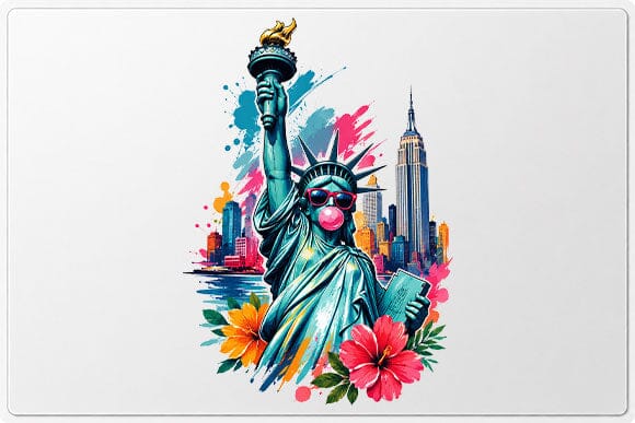 Statue of Liberty PNG Colorful Floral Sublimation PNG Digital Download SVG BillahCrafts 