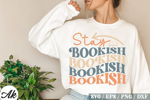 Stay Bookish Retro Design SVG akazaddesign 