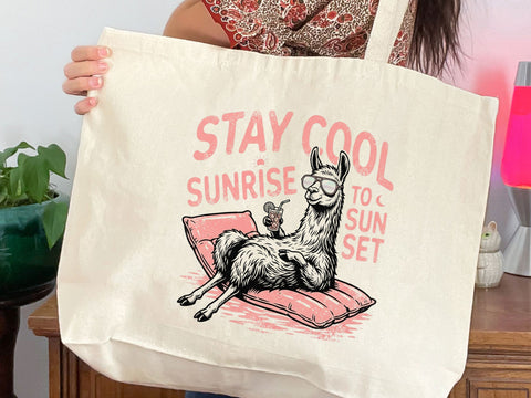 Stay Cool Sunrise to Sunset Llama PNG, Funny Summer Llama SVG DesignDestine 