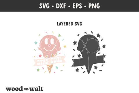 Stay Cool SVG | Ice Cream PNG | Cute Summer Design SVG Wood And Walt 