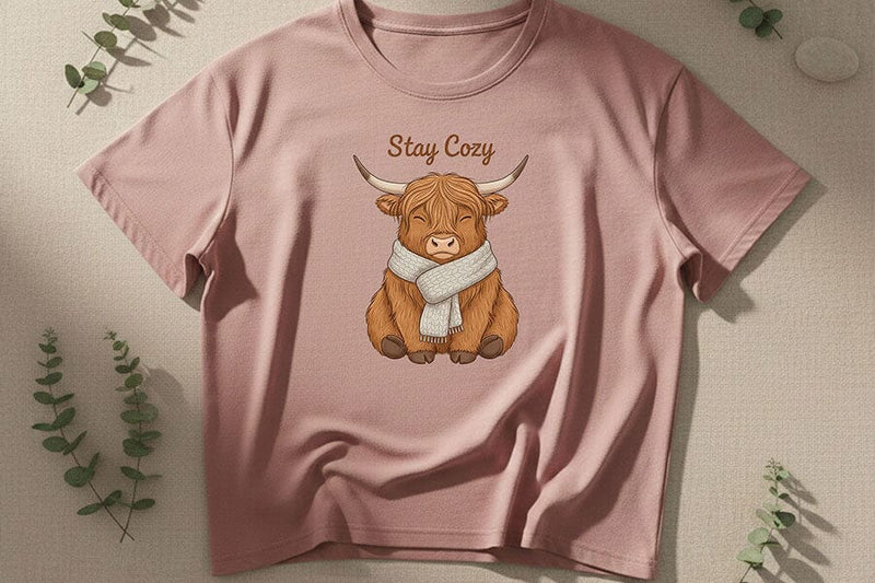 Stay Cozy Highland Cow Png, Cute Highland Cow Sublimation Design, Cozy Farm Animal Graphic, Fall Cow Shirt Png, Farmhouse Aesthetic Clipart SVG TiffsCraftyCreations 