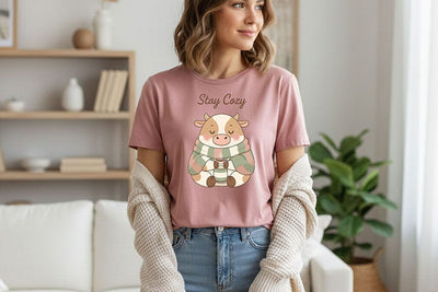 Stay Cozy Png, Cute Cow Png, Cozy Cow Design, Winter Cow Png, Farmhouse Cozy Png, Cow Sublimation, Cute Animal Png, Farm Animal Png Download SVG TiffsCraftyCreations 
