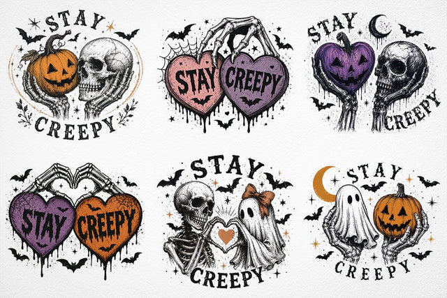 Stay Creepy PNG, Retro Dripping Heart Halloween Png, Skeleton Hand Spooky Graphic, Grunge Horror Sublimation Design Trendy Png, Skeleton Png SVG DesignDestine 