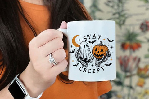 Stay Creepy PNG, Retro Dripping Heart Halloween Png, Skeleton Hand Spooky Graphic, Grunge Horror Sublimation Design Trendy Png, Skeleton Png SVG DesignDestine 