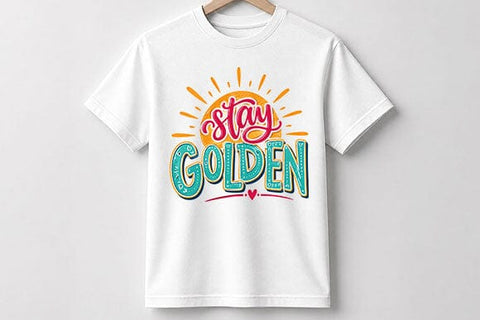 Stay Golden Motivational Quote PNG Inspirational Typography Digital Download SVG BillahCrafts 