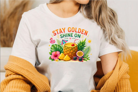 Stay Golden Shine On Tropical Summer PNG Sublimation SVGArt 