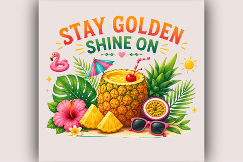 Stay Golden Shine On Tropical Summer PNG Sublimation SVGArt 