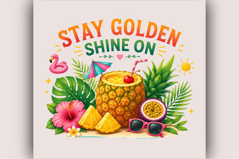 Stay Golden Shine On Tropical Summer PNG Sublimation SVGArt 