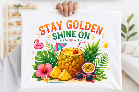Stay Golden Shine On Tropical Summer PNG Sublimation SVGArt 