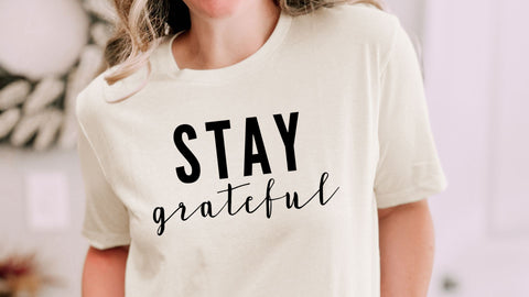 Stay Grateful SVG, Thanksgiving SVG, Fall Grateful Quote Cut File SVG So Fontsy VIP Design Shop 