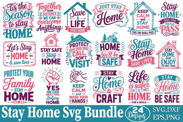 Stay Home Svg Bundle SVG Angelina750 