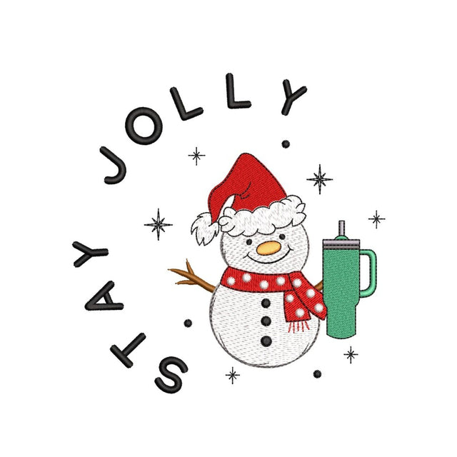 Stay Jolly Embroidery Design, Merry Christmas Machine Embroidery Design, Cute Snowman Embroidery Design, 4 sizes, Instant Download Embroidery/Applique DESIGNS Nino Nadaraia 