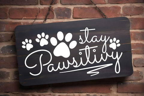 Stay Pawsitive SVG PNG DXF, Dog Mom Shirt, Funny Dog Quotes SVG TonisArtStudio 