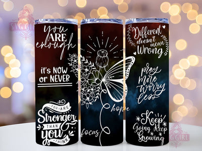 Stay Positive 20oz Tumbler Wrap Sublimation Design, Straight Tapered Tumbler Wrap, Inspirational Tumbler Png, Instant Digital Download Sublimation SvggirlplusArt 