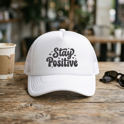 Stay Positive Embroidery Design – Motivational Quote Retro Typography Inspirational Machine Embroidery File Embroidery/Applique DESIGNS PatternFeed8 