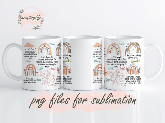 Stay Positive Mug Wrap Design, Instant Digital Design Download Mug Wrap Design, Mug Design PNG Sublimation PrintingLife 