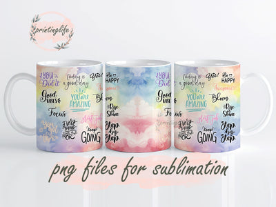 Stay Positive Mug Wrap Design, Instant Digital Design Download Mug Wrap Design, Mug Design PNG Sublimation PrintingLife 