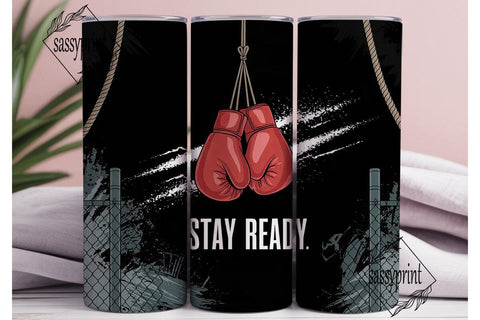 Stay Ready Boxing Gloves 20oz Tumbler Sublimation sassyprint 