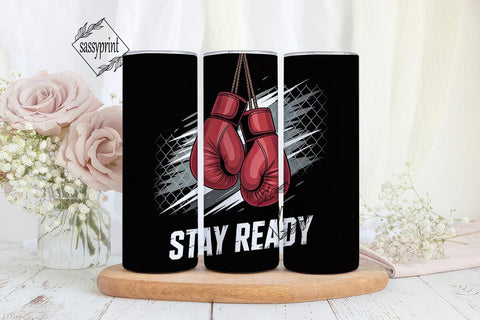 Stay Ready Boxing Gloves 20oz Tumbler Sublimation sassyprint 