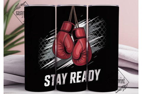 Stay Ready Boxing Gloves 20oz Tumbler Sublimation sassyprint 