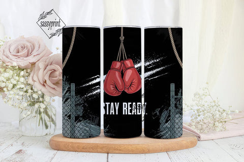 Stay Ready Boxing Gloves 20oz Tumbler Sublimation sassyprint 