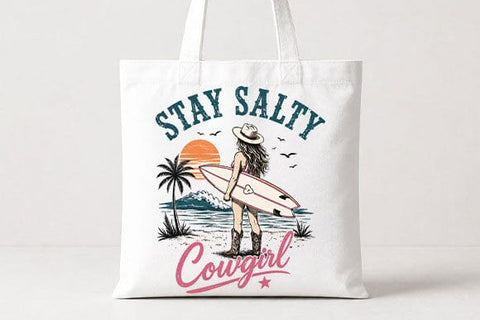 Stay Salty Cowgirl Surfboard Beach PNG | Coastal Cowgirl Sublimation PNG SVG BillahCrafts 