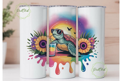 Stay Salty Turtle 20oz Tumbler Wrap Sublimation PixelChick 