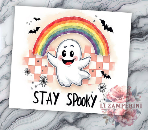 Stay Spooky 20oz Tumbler Wrap PNG, Spooky Season Tumbler PNG Sublimation Design, Straight & Tapered Tumbler Wrap, Instant Digital Download Sublimation Li Zamperini 