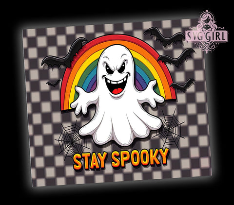 Stay Spooky 20oz Tumbler Wrap Sublimation Design, Straight Tapered Tumbler Wrap, Spooky Season Tumbler Png, Instant Digital Download Sublimation SvggirlplusArt 