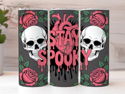 Stay Spooky Ghost Halloween Fall Tumbler, Halloween Vibes, Ghost Wrap, Spooky Tumbler, Fall Design, Sublimation Cup, 20Oz Tumbler Sublimation Lara' s Designs 