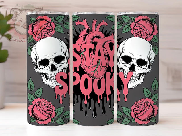 Stay Spooky Ghost Halloween Fall Tumbler, Halloween Vibes, Ghost Wrap, Spooky Tumbler, Fall Design, Sublimation Cup, 20Oz Tumbler Sublimation Lara' s Designs 