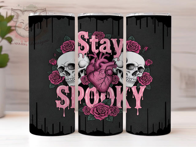 Stay Spooky Ghost Halloween Fall Tumbler, Halloween Vibes, Ghost Wrap, Spooky Tumbler, Fall Design, Sublimation Cup, 20Oz Tumbler Sublimation Lara' s Designs 
