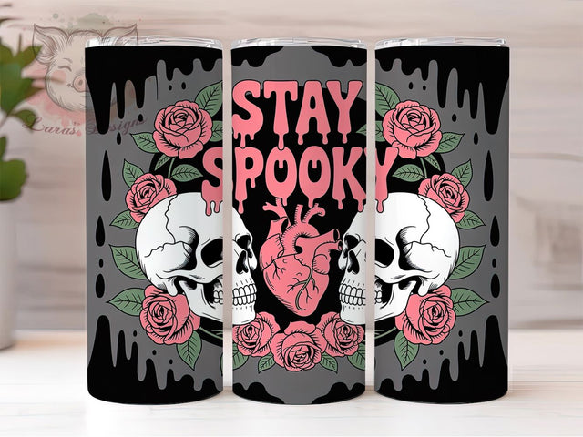 Stay Spooky Ghost Halloween Fall Tumbler, Halloween Vibes, Ghost Wrap, Spooky Tumbler, Fall Design, Sublimation Cup, 20Oz Tumbler Sublimation Lara' s Designs 