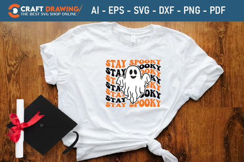 Stay Spooky Halloween Svg, Halloween Png , Halloween Clipart, Ghost Svg, Halloween Shirt Svg, Hippie Svg, Retro Svg, Svg Bundle, Sublimation Designs SVG Debashish Barman 