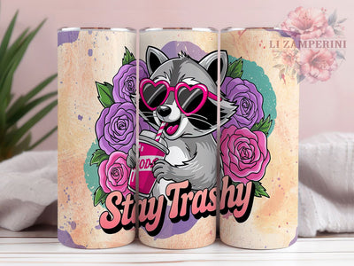 Stay Trashy Funny Raccoon Tumbler Wrap, Stay Trashy Tumbler, Raccoon Tumbler Design, 20oz Sublimation PNG, Trash Panda Cup, Animal Humor Wrap, Cute Raccoon Sublimation Sublimation Li Zamperini 