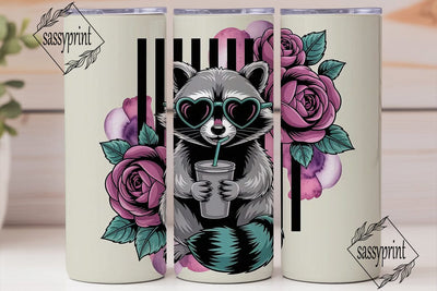 Stay Trashy Raccoon 20oz Tumbler Wrap Sublimation sassyprint 
