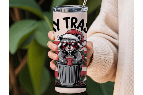 Stay Trashy Raccoon Christmas 20oz Sublimation DesignSVG 
