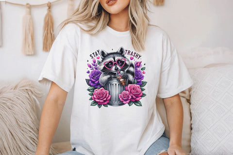 Stay Trashy Raccoon PNG, Funny Sublimation Sublimation BijouBay 