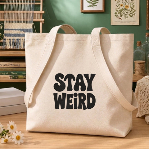 Stay Weird Embroidery Design – Funny Retro Groovy Saying Typography Machine Embroidery File Embroidery/Applique DESIGNS PatternFeed8 
