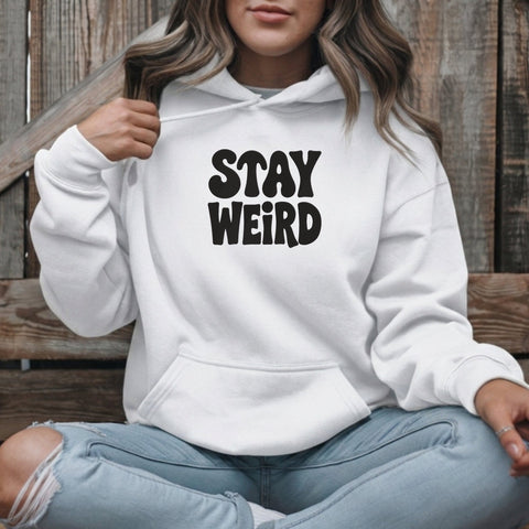 Stay Weird Embroidery Design – Funny Retro Groovy Saying Typography Machine Embroidery File Embroidery/Applique DESIGNS PatternFeed8 