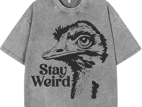 Stay Weird Ostrich T-Shirt, Funny Bird Graphic Tee, Quirky Emu Shirt, Retro Animal Lover Gift SVG DesignDestine 