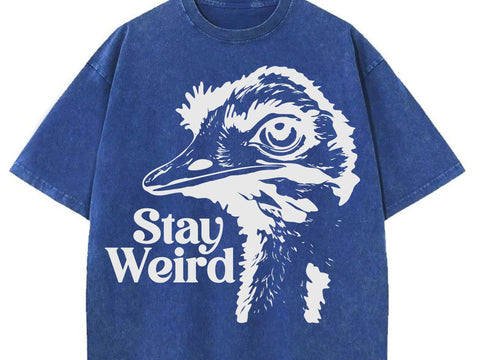 Stay Weird Ostrich T-Shirt, Funny Bird Graphic Tee, Quirky Emu Shirt, Retro Animal Lover Gift SVG DesignDestine 