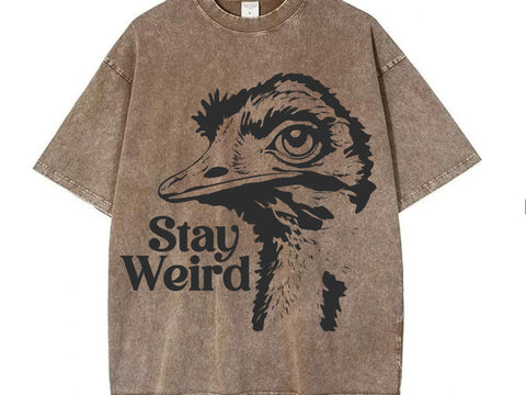 Stay Weird Ostrich T-Shirt, Funny Bird Graphic Tee, Quirky Emu Shirt, Retro Animal Lover Gift SVG DesignDestine 