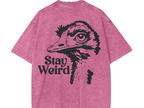 Stay Weird Ostrich T-Shirt, Funny Bird Graphic Tee, Quirky Emu Shirt, Retro Animal Lover Gift SVG DesignDestine 