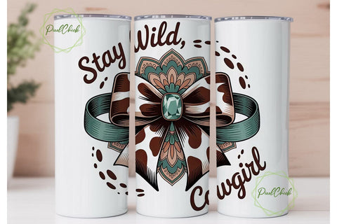 Stay Wild Cowgirl 20oz Tumbler Wrap Sublimation PixelChick 