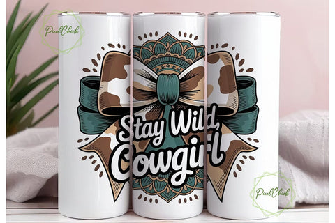 Stay Wild Cowgirl 20oz Tumbler Wrap Sublimation PixelChick 